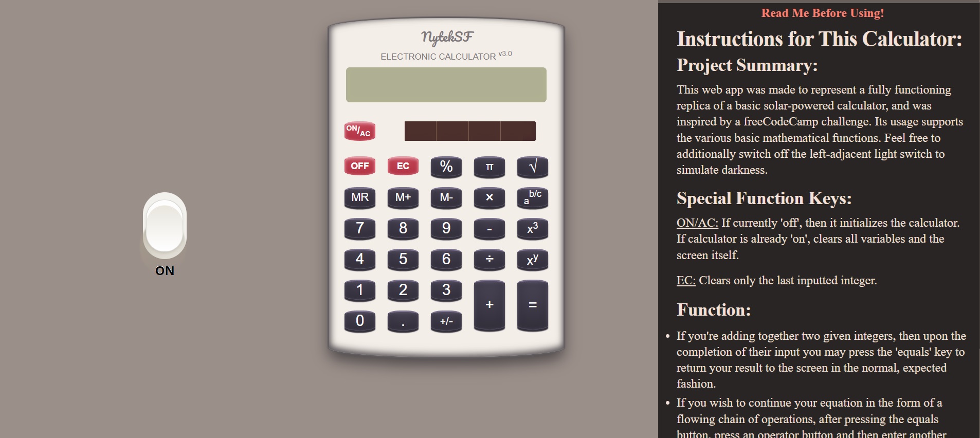 Solar Calculator Simulator